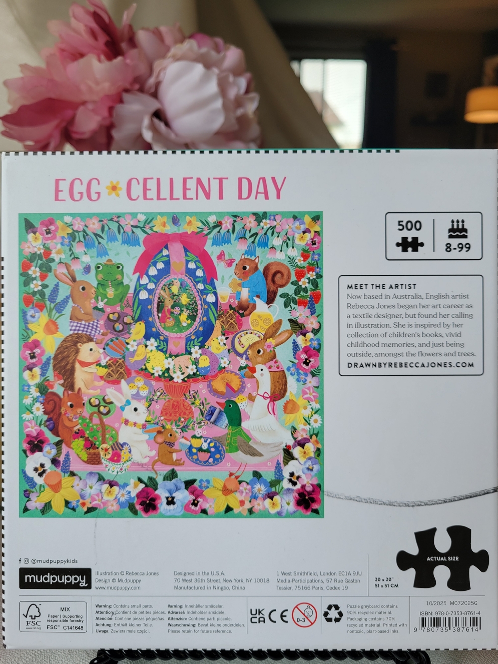 Mudpuppy 500pc Foil Puzzle - Colorful Easter Animals - Picture 3 of 3